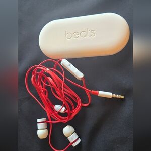 Beats Red and White Earphones